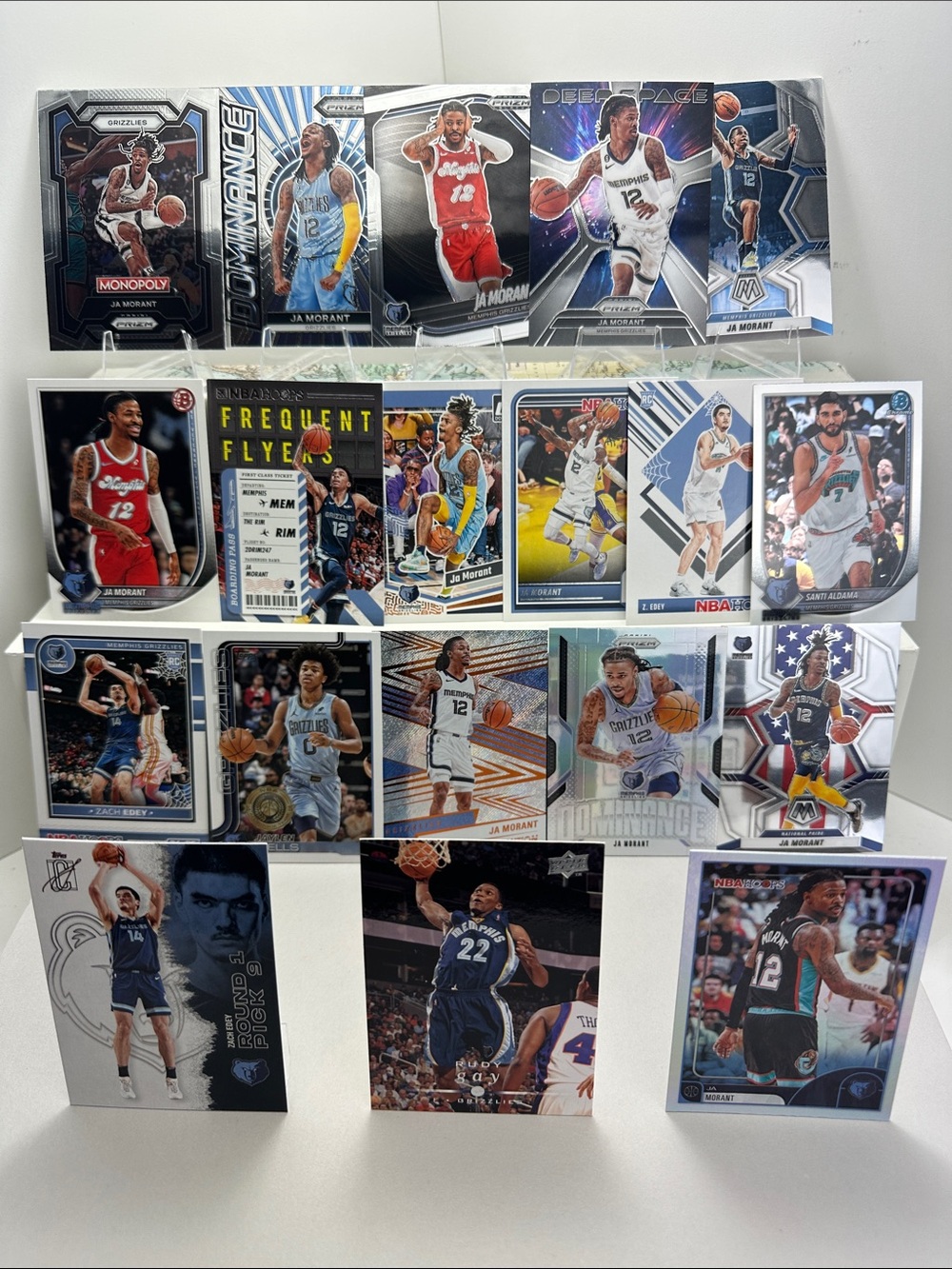 Ja Morant Grizzlies Lot of 19 w/Jaylen Wells, Aldama, 2 Zach Edey Rookies